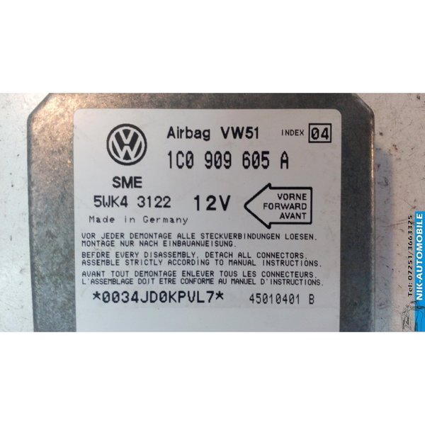 VW Golf IV 1.9 SDI Airbag Steuergerät (10309)