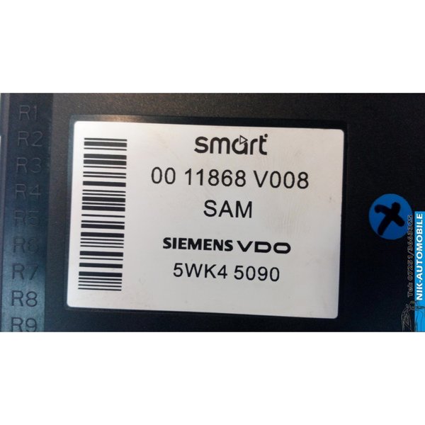 Smart Fortwo 0.8 CDI Coupe Steuergerät Zentralelektrik SAM (9780)